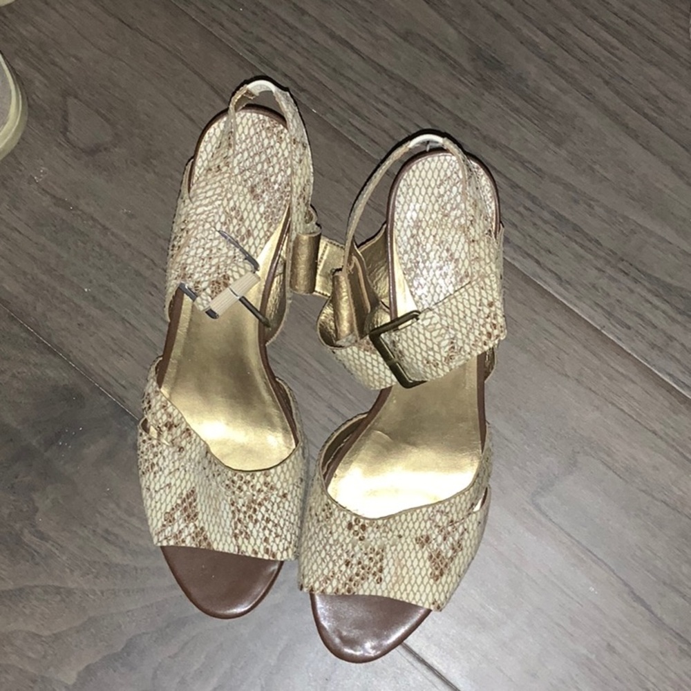 Snake skin mini heels